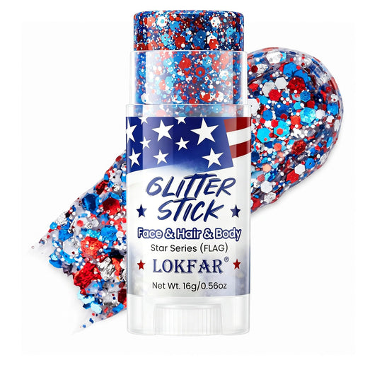 TOSOUATOP front packaging showing three patriotic glitter sticks for convenience