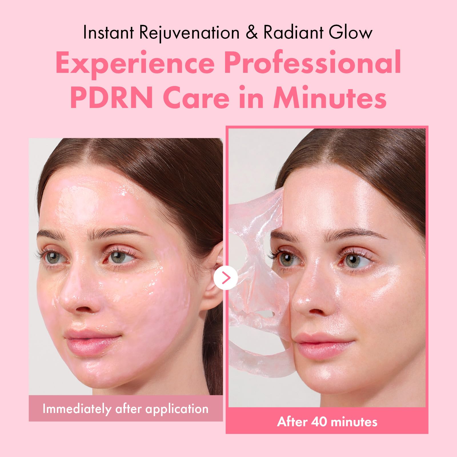 TOSOWOONG mask texture close-up revealing creamy pink formula, shows rich hydration