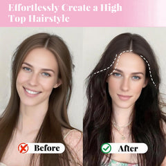 Tostmrks clip in use lifting bangs to create visible volume