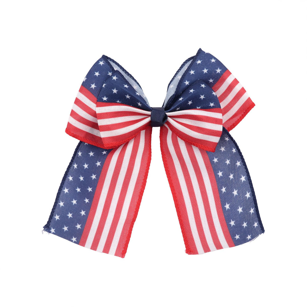 Totelux front view of large American flag bow showing festive look and bold color