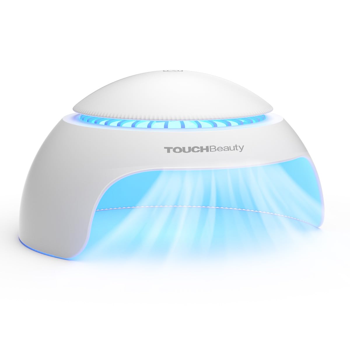 TOUCHBeauty front view showing compact nail dryer and easy grip benefit