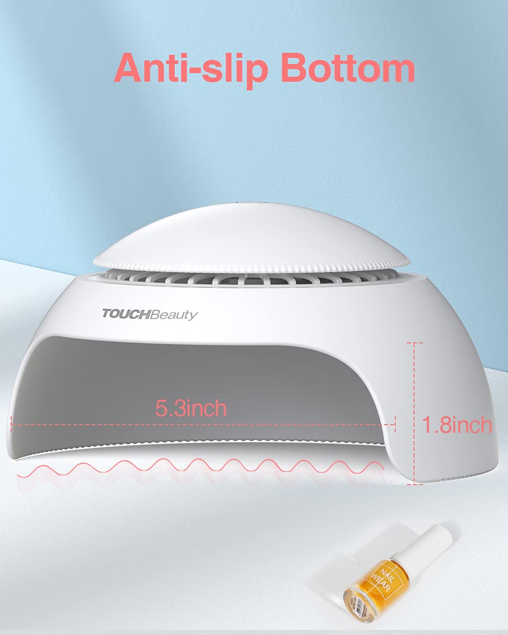 TOUCHBeauty next to AAA batteries showing scale and cordless benefit