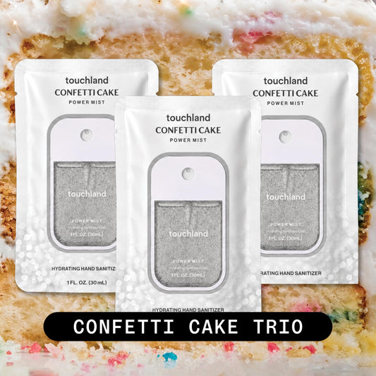 Touchland confetti cake trio arrangement, three bottles for convenience