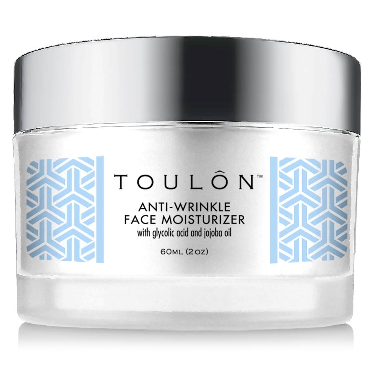 TOULON jar front view showing label and elegant packaging, conveys premium moisturizer