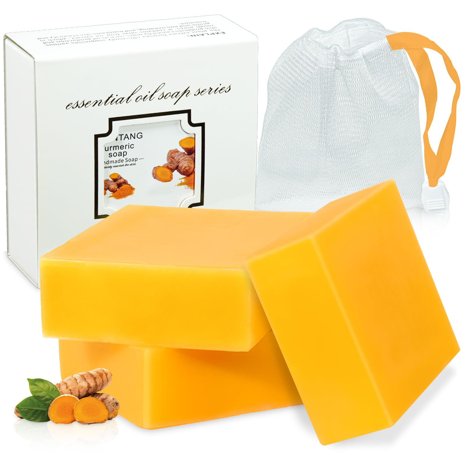 tovaginsh front packaging showing three lemon turmeric bars and brand clarity benefits