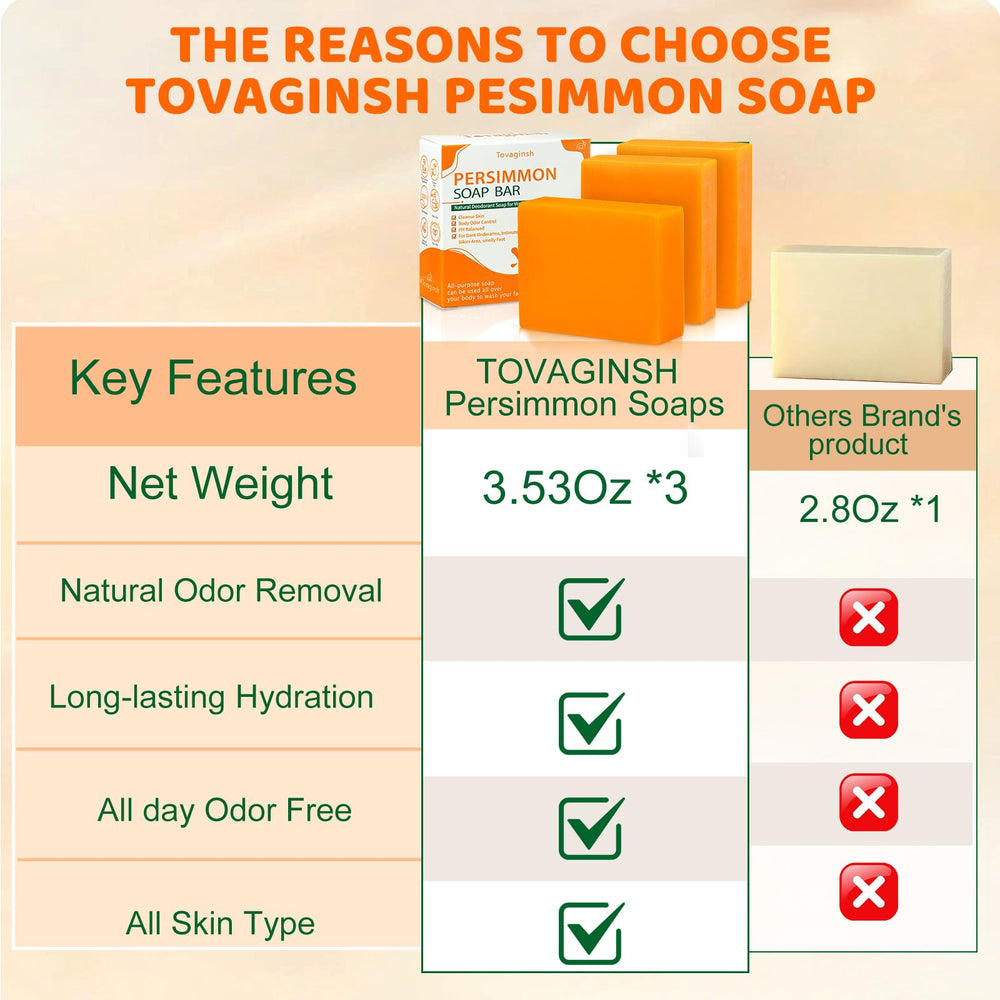 tovaginsh ingredients label showing persimmon extract and clean formulation transparency