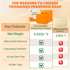 tovaginsh ingredients label showing persimmon extract and clean formulation transparency