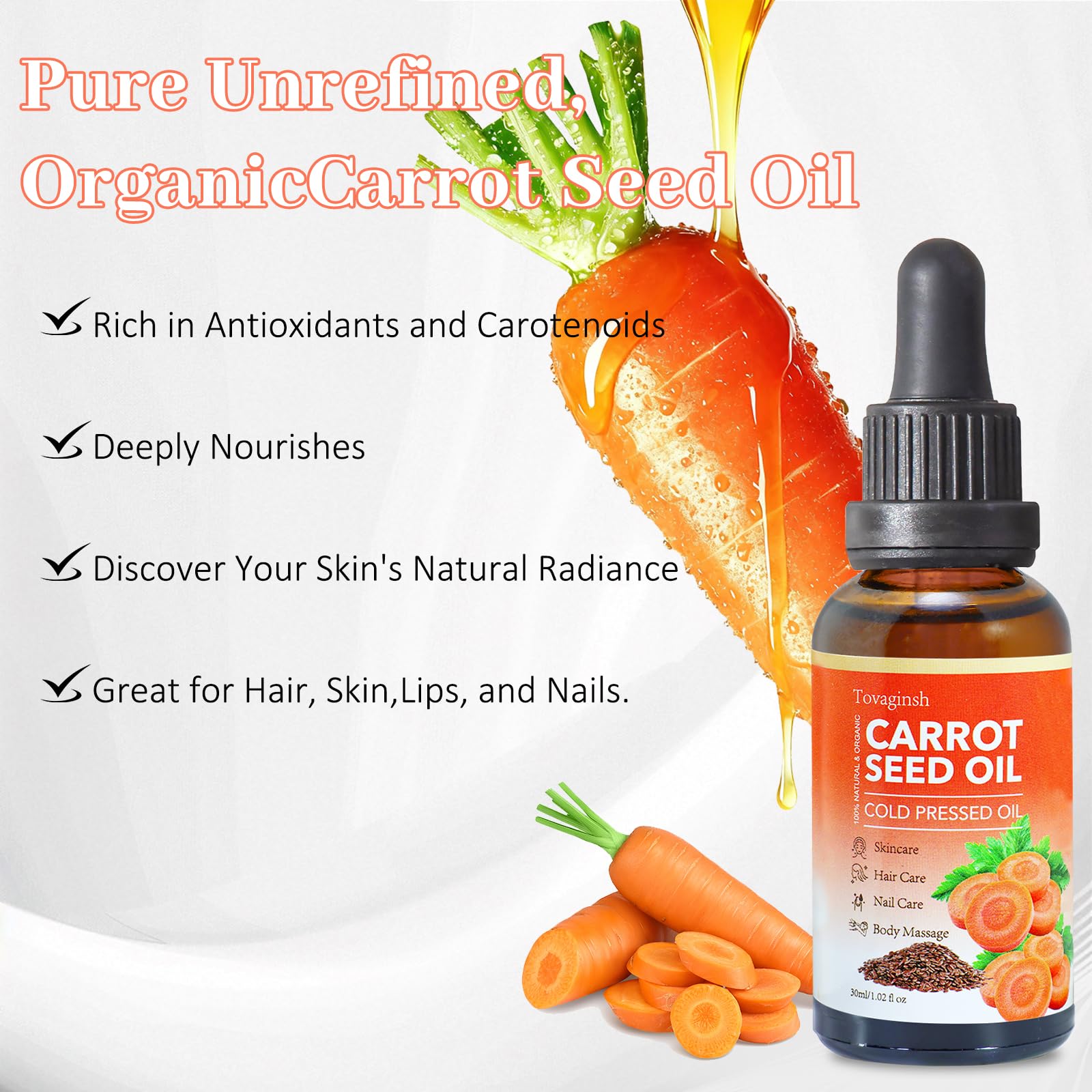 tovaginsh golden oil pouring closeup showing smooth texture and purity benefit