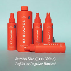 Tower 28 bottle label detail highlighting ingredient clarity