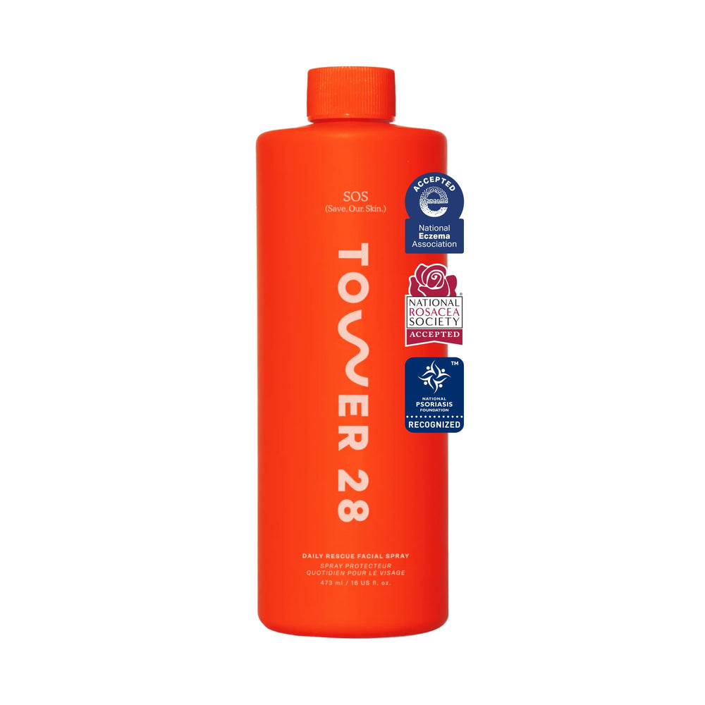 Tower 28 front packaging showing calming jumbo spray benefit