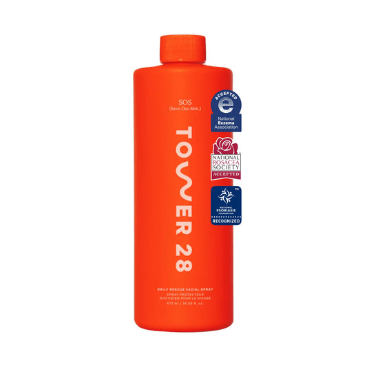 Tower 28 front packaging showing calming jumbo spray benefit