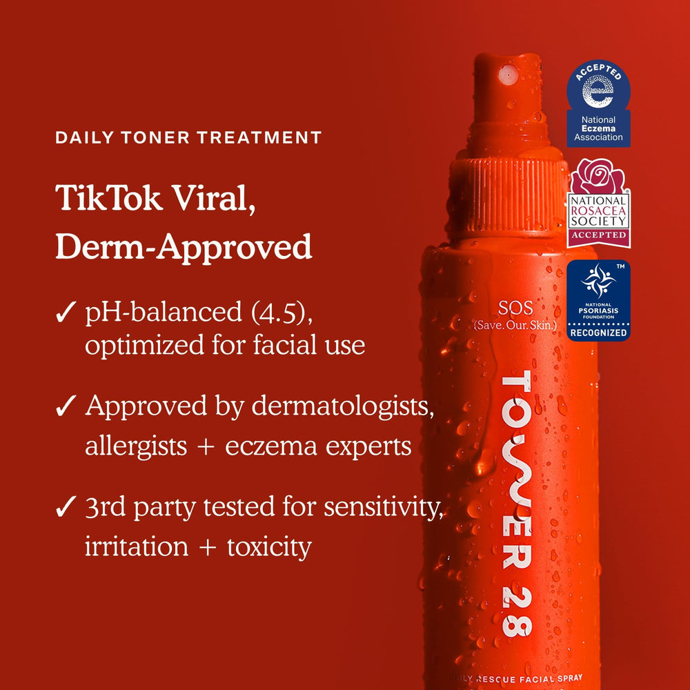 Tower 28 mist on hand illustrating immediate soothing feel