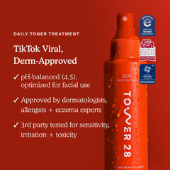 Tower 28 mist on hand illustrating immediate soothing feel