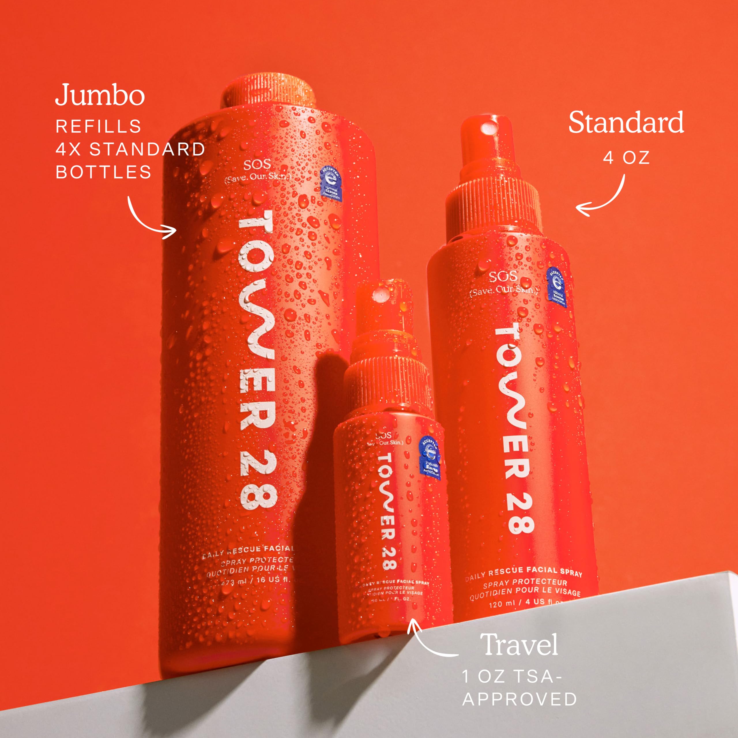 Tower 28 droplet on skin showing lightweight, non-sticky texture