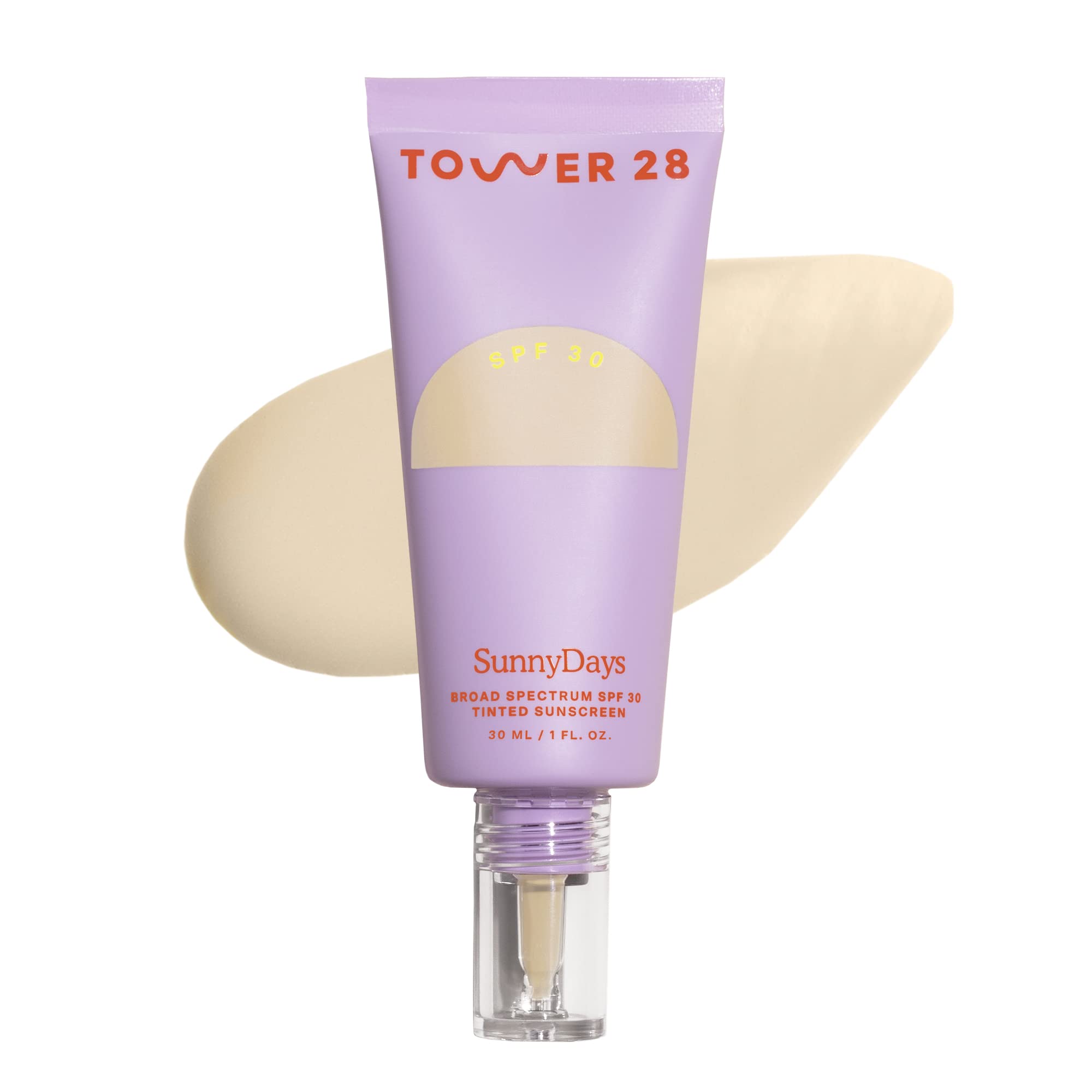 Tower 28 SunnyDays front bottle showing compact sunscreen foundation benefit