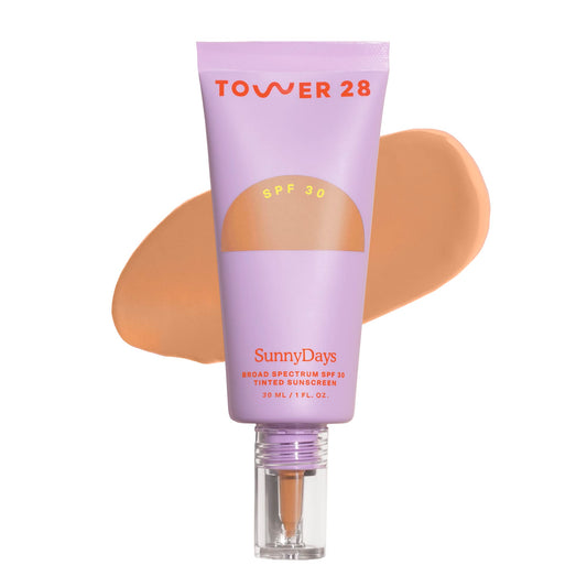 Tower 28 SunnyDays front packaging showing SPF and shade benefits