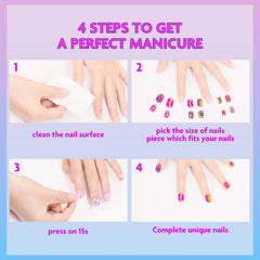 Townley Girl applying a pre-glued nail demonstrating easy, quick adhesion