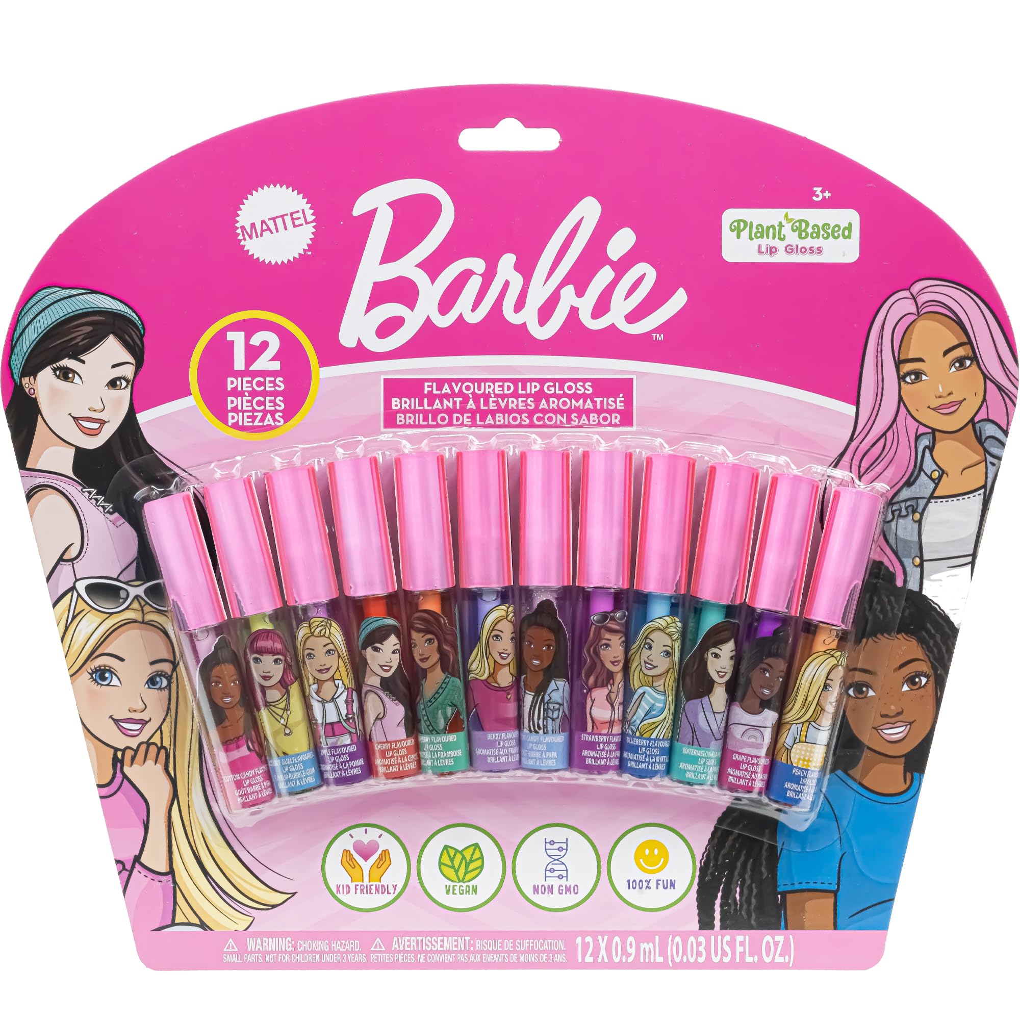 Townley Girl Barbie front packaging showing 12 glosses and bright artwork, fun gift appeal