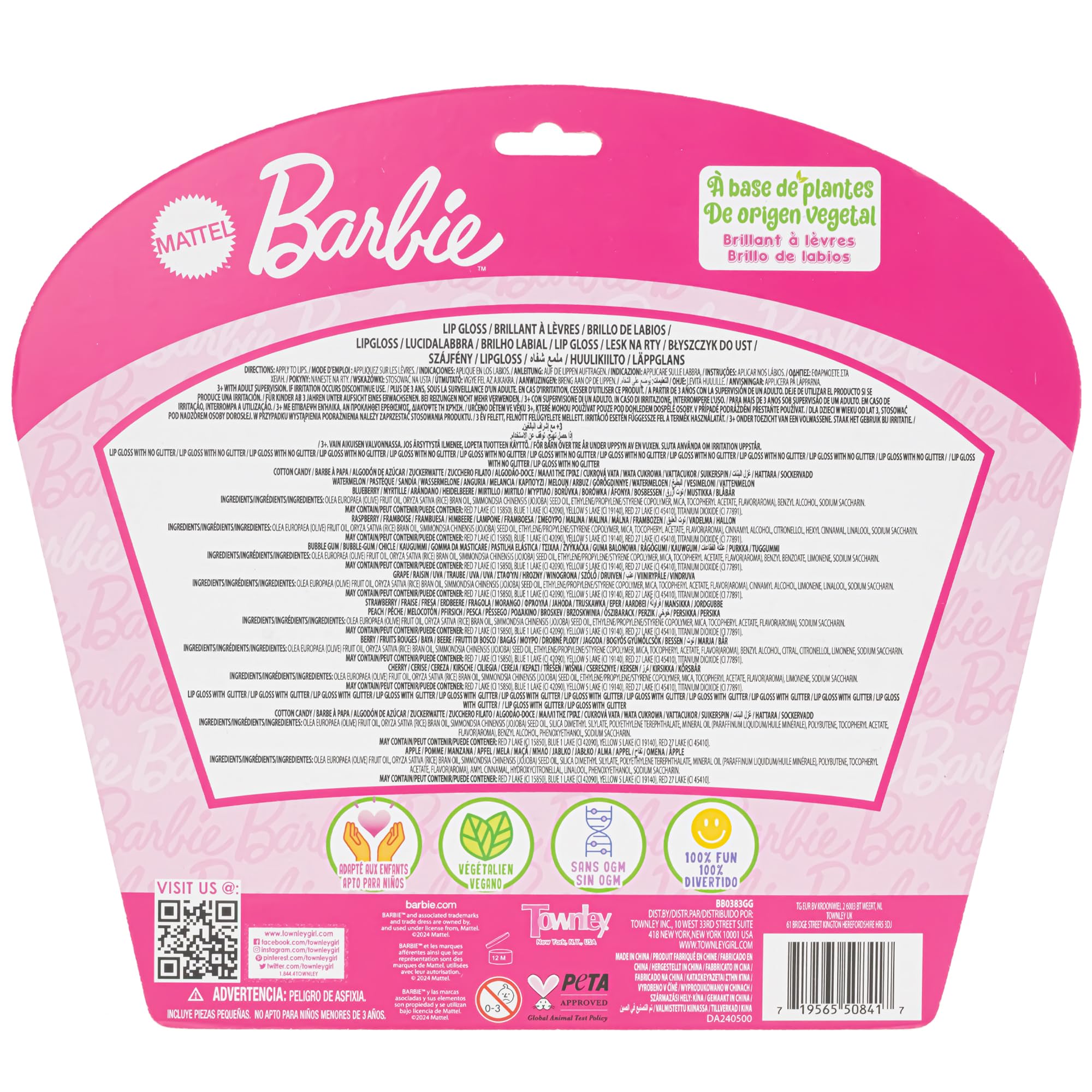 Townley Girl Barbie lifestyle sleepover scene with kids sharing glosses, joyful atmosphere