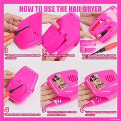 Townley Girl Barbie nail dryer device shown, offers cool airflow to speed drying