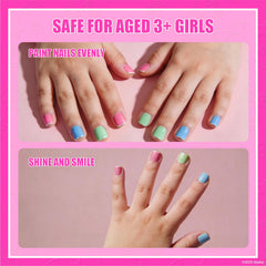Townley Girl Barbie polish being applied by child, promotes creative pretend salon play