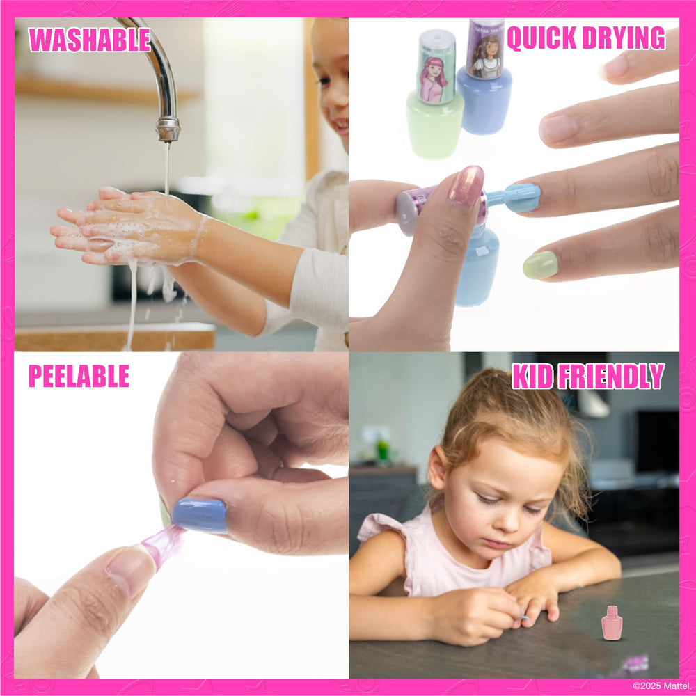 Townley Girl Barbie polish brush close-up showing smooth water-based texture benefit