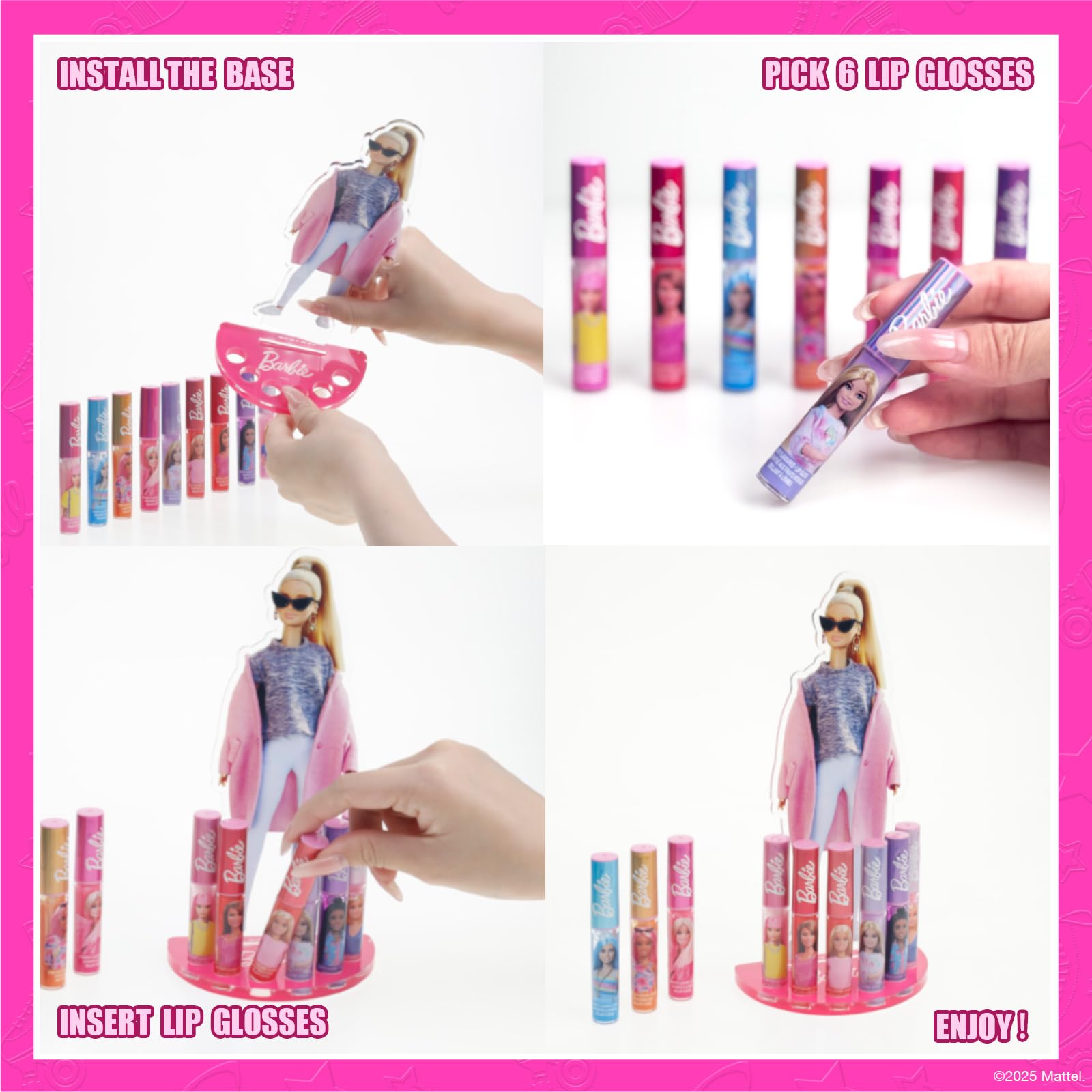 Townley Girl gloss held in a child’s hand to show tube size and portability