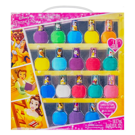 Townley Girl front packaging showing Belle-themed 18-piece set and colors