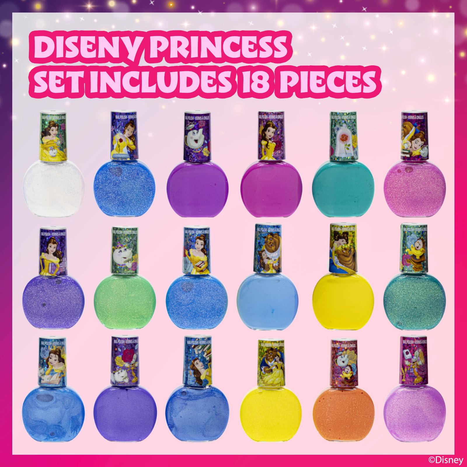 Townley Girl open kit layout displaying all 18 bottles for quick selection