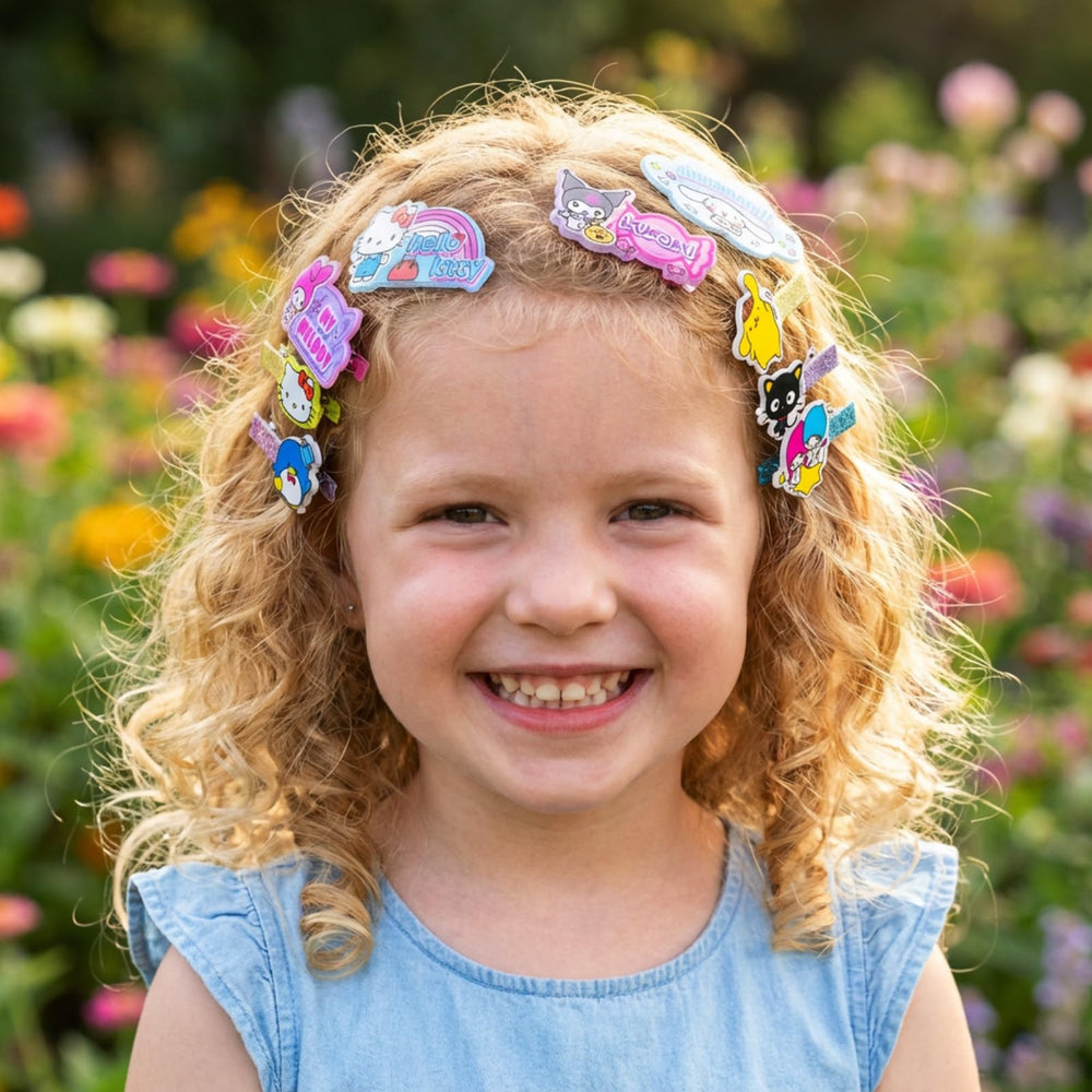 Townley Girl coiled hair ties stretched to demonstrate strong, snag-free grip