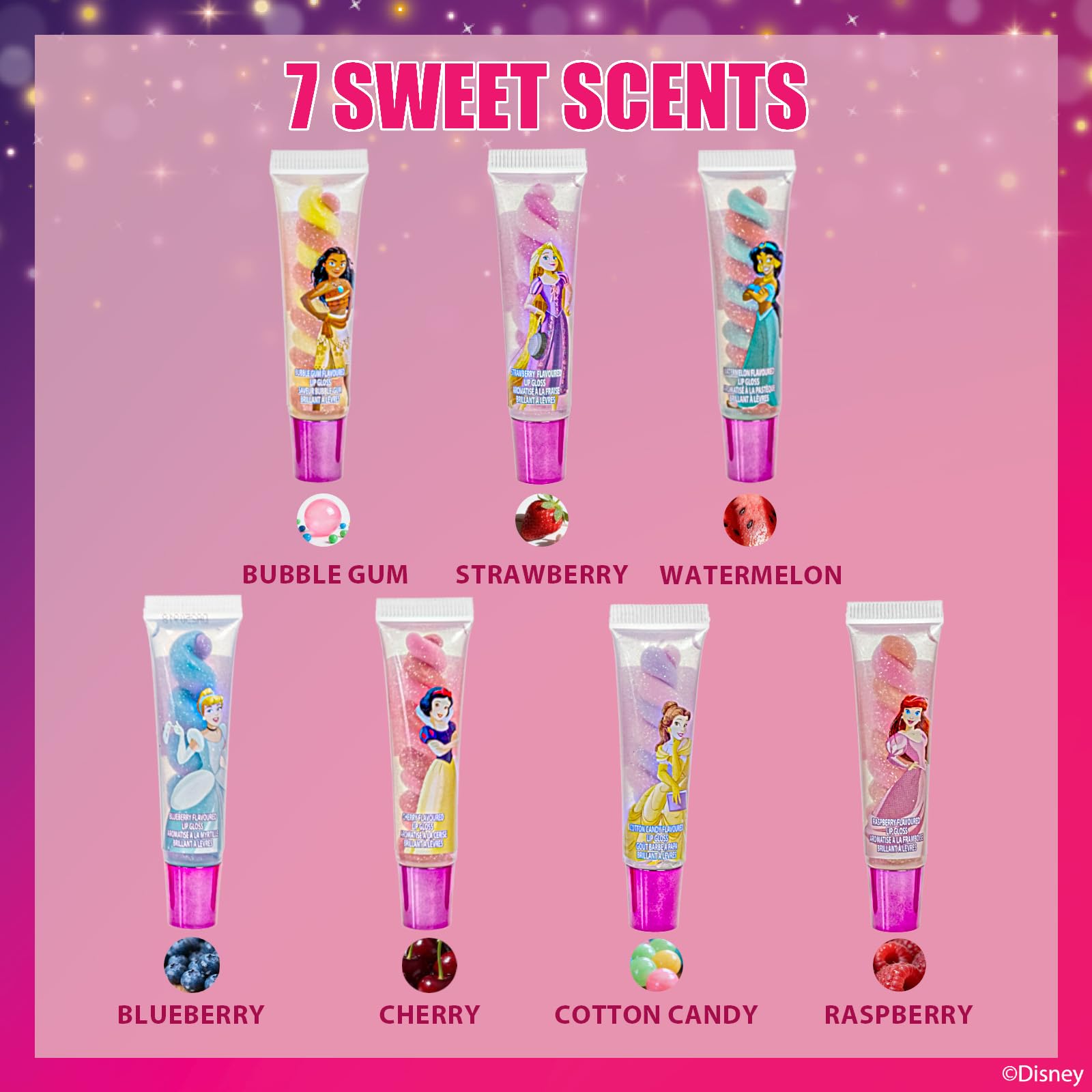 Townley Girl detailed swirled gloss texture showing two-color shimmer and gloss