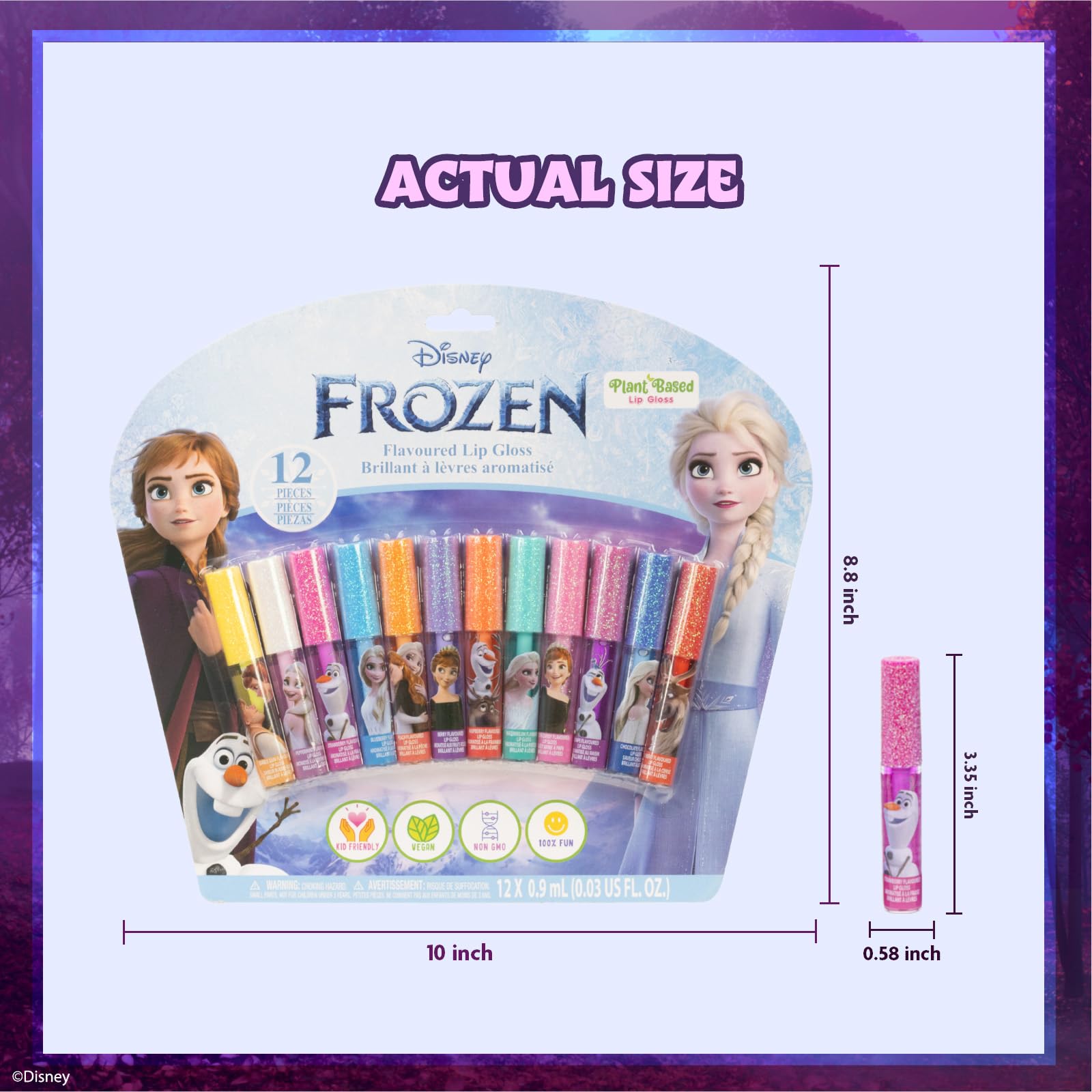 Townley Girl gloss tube in hand illustrating small size and child-friendly scale