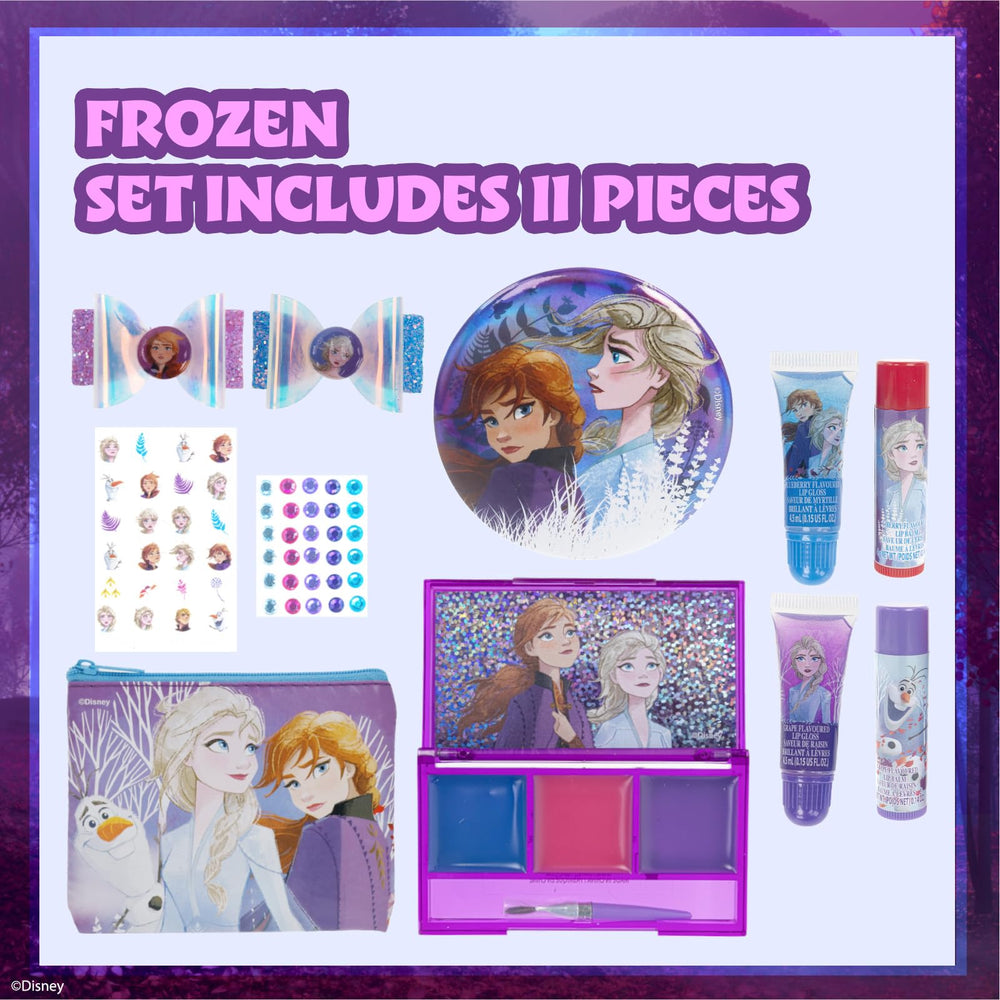 Townley Girl kit open flatlay displaying glosses, clips, stickers and purse for play