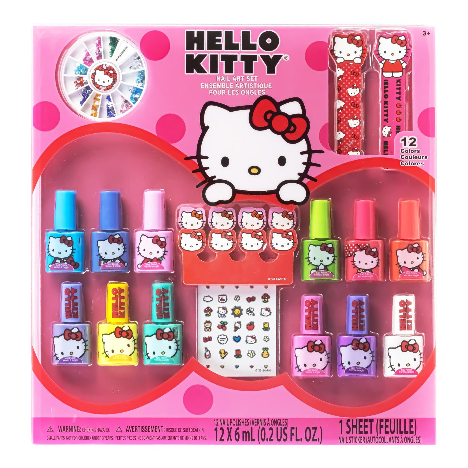Townley Girl Hello Kitty kit front view showing colorful packaging and contents benefit: fun unboxing