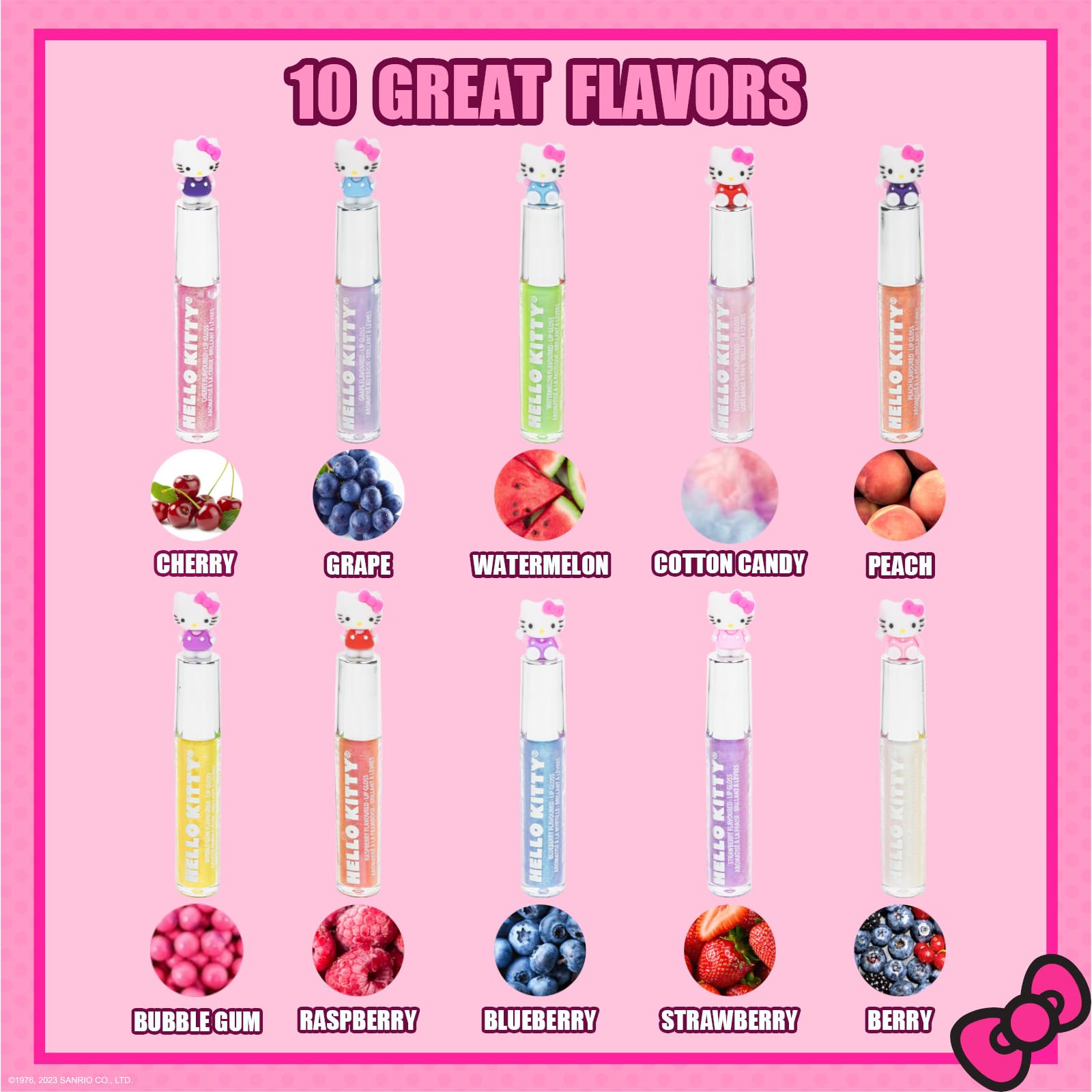 Townley Girl Hello Kitty open tubes display bright colors and variety