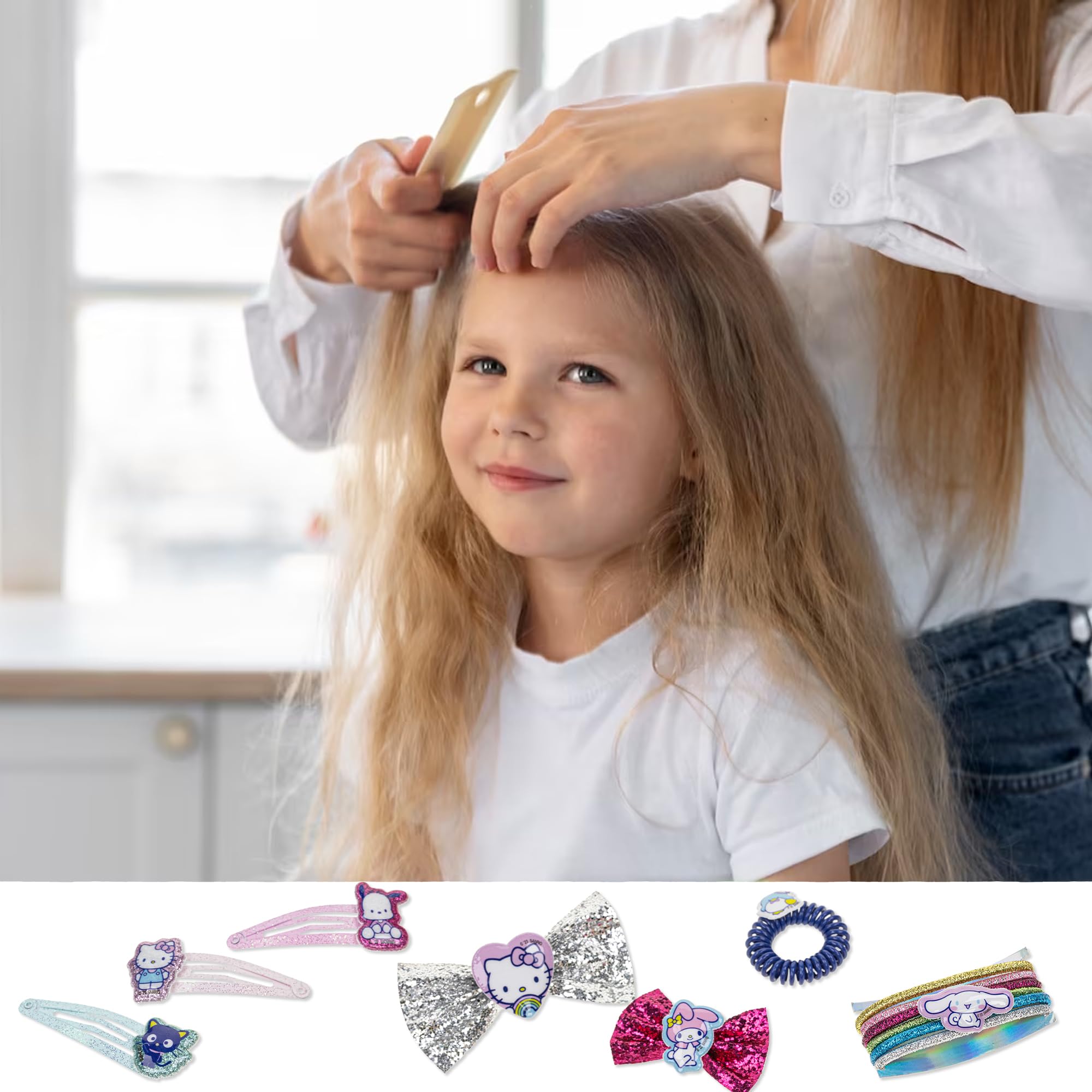 Townley Girl child using a snap clip to demonstrate simple independent styling