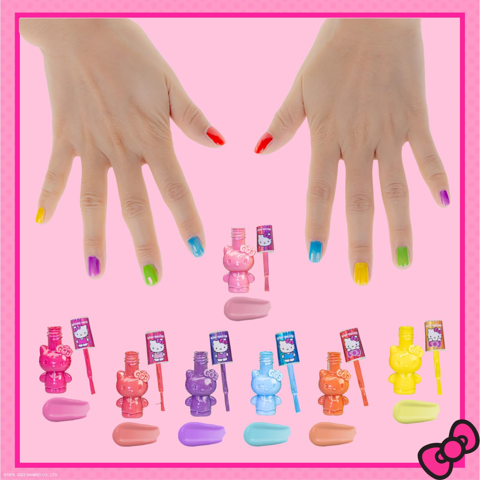 Townley Girl kids hands painted with mixed colors, showcasing playful results and neat finish