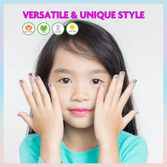 Townley Girl metallic nail detail highlighting shine and salon look