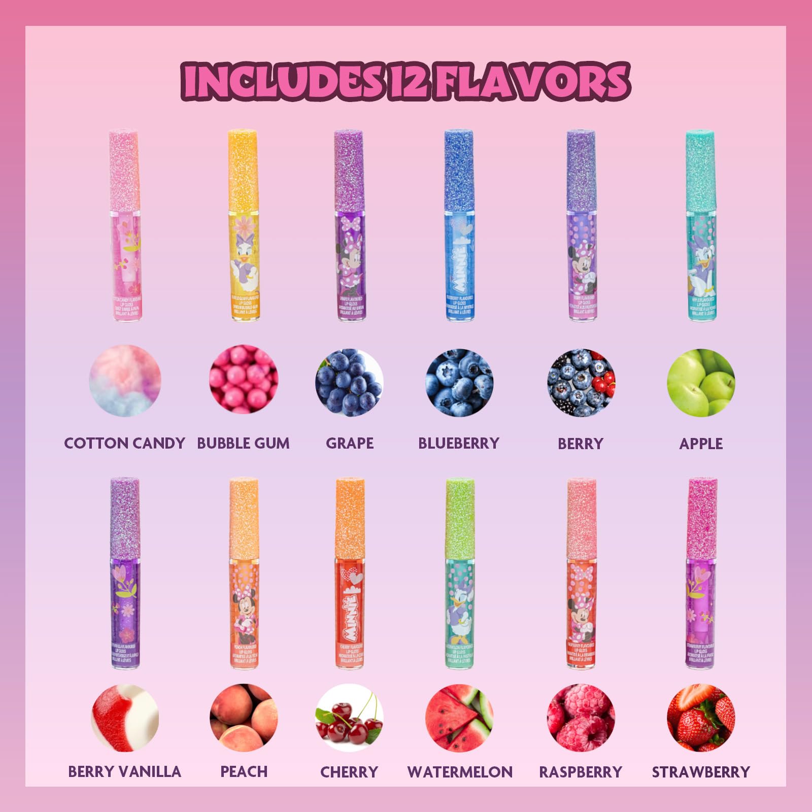 Townley Girl open tray display of 12 glosses ready for party sharing