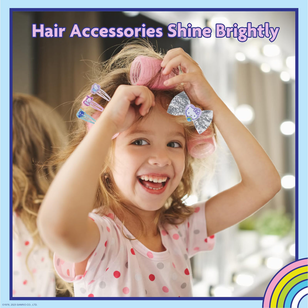 Townley Girl small pink glitter bow detail highlighting child-friendly size and shine