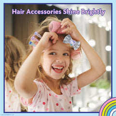 Townley Girl small pink glitter bow detail highlighting child-friendly size and shine
