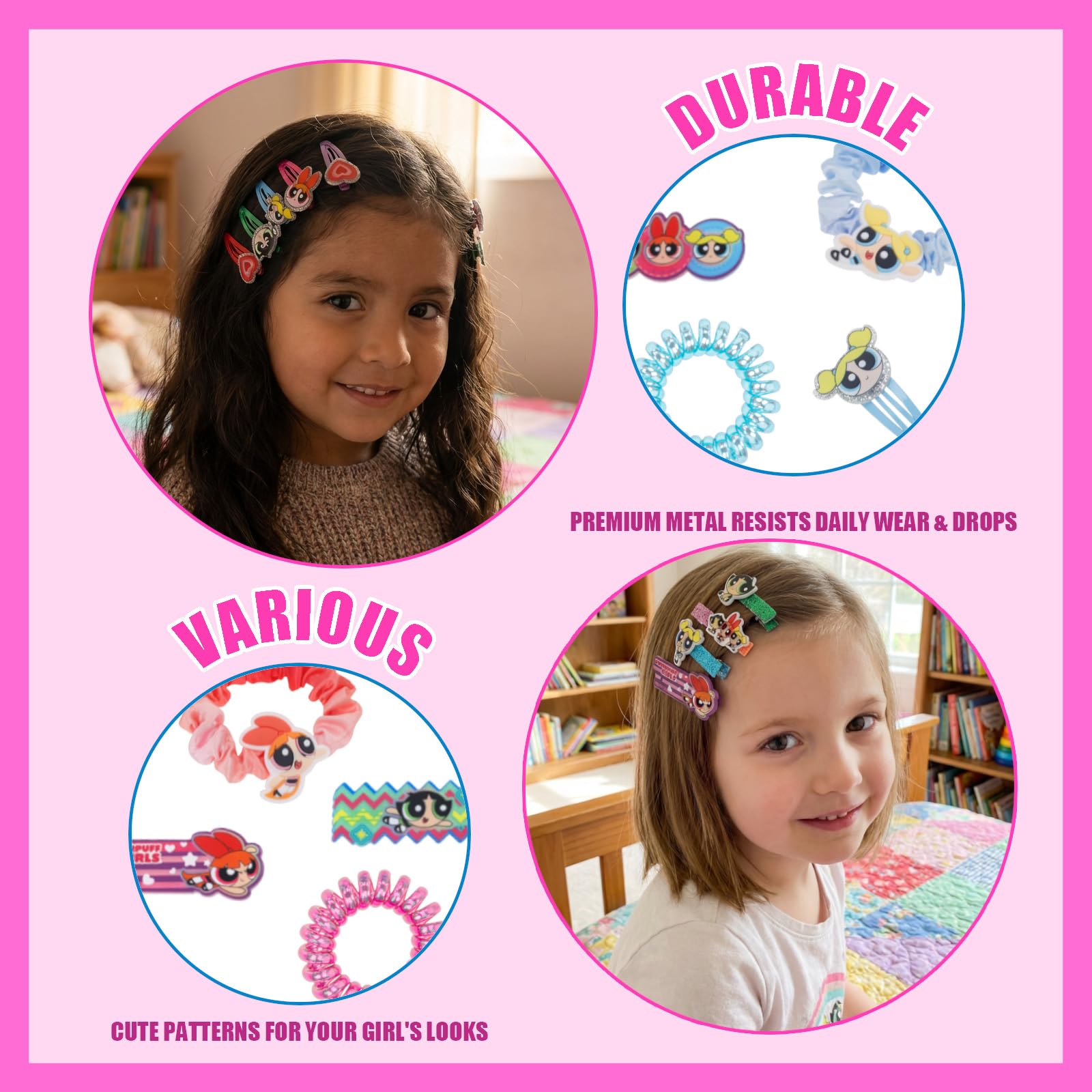 Townley Girl satin scrunchies close-up showing soft fabric and gentle hair protection