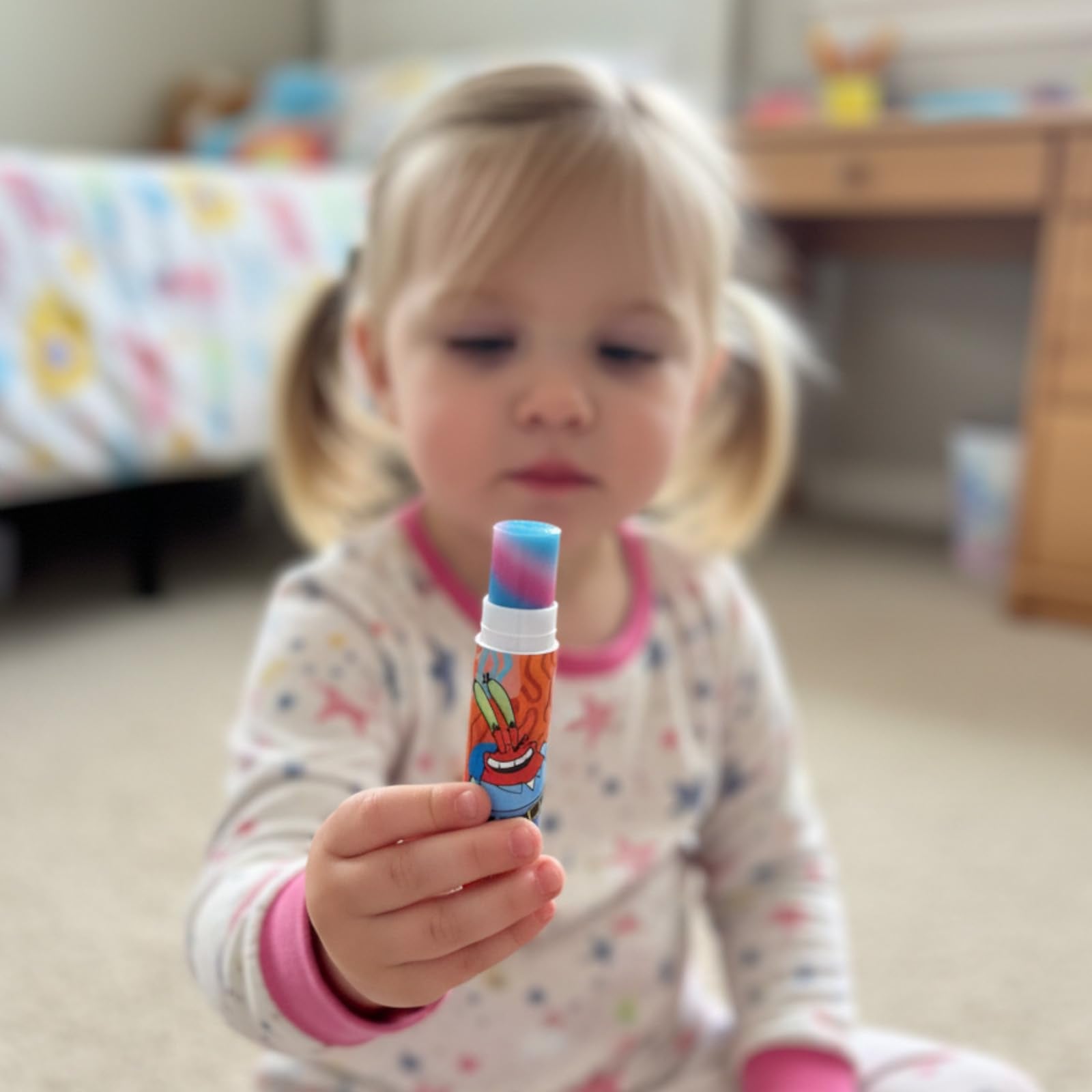 Townley Girl kids applying lip balm smiling showing gentle hydration benefit