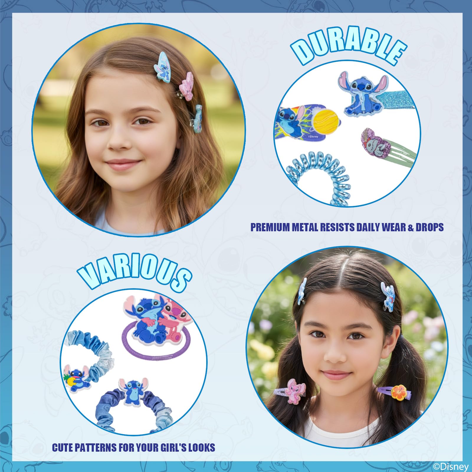 Townley Girl assorted hair clips laid flat highlighting color variety and styling options