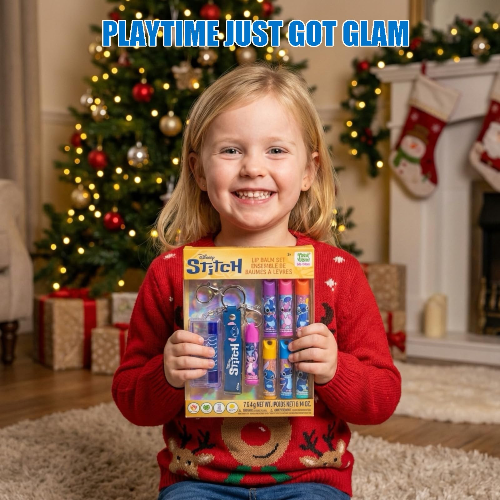 Townley Girl child holding lip balm showing playful use and gentle hydration