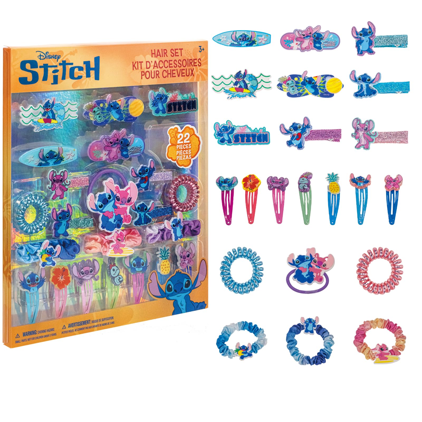 Townley Girl front packaging showing the Stitch themed 22-piece set and easy shopping