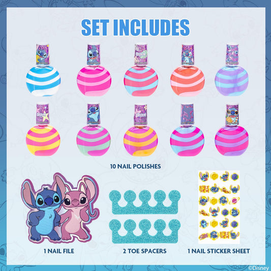 Townley Girl open kit layout with bottles, toe separator, file, and quick-start convenience