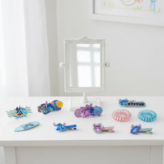 Townley Girl set shown next to a coin for scale illustrating compact travel size