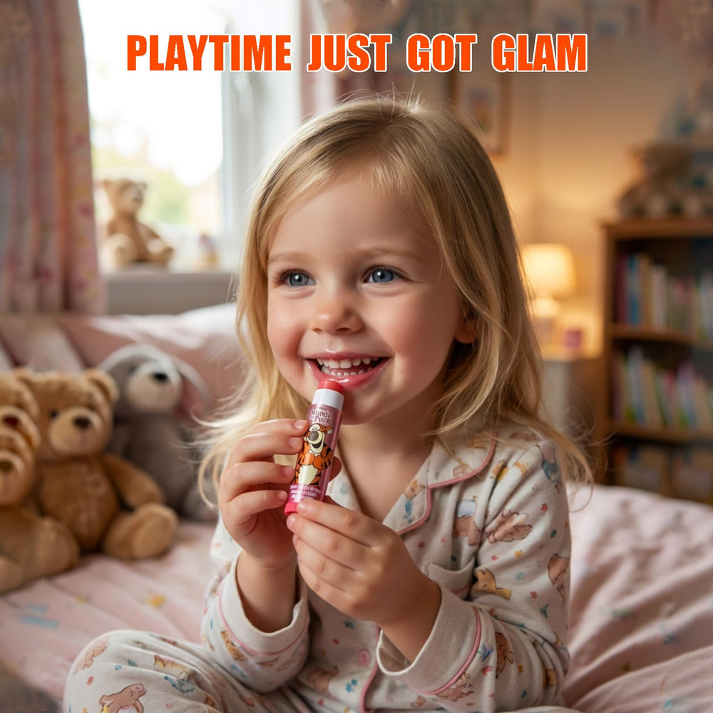 Townley Girl tube beside a crayon showing compact kid-friendly size and portability
