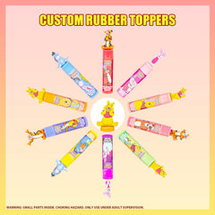 Townley Girl close-up of removable 3D Winnie the Pooh character topper highlighting play value